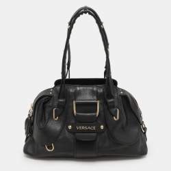 Versace Black Leather Satchel