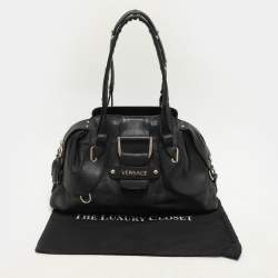 Versace Black Leather Satchel