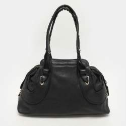 Versace Black Leather Satchel