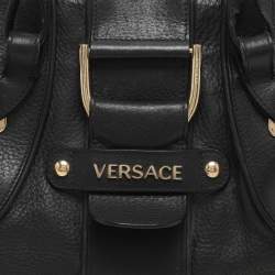 Versace Black Leather Satchel