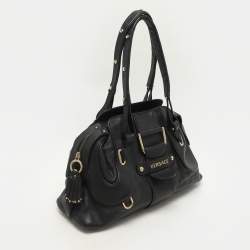 Versace Black Leather Satchel
