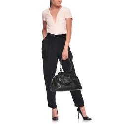 Versace Black Leather Satchel
