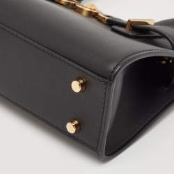 Pre Owned Versace Black Leather Small Medusa '95 Tote