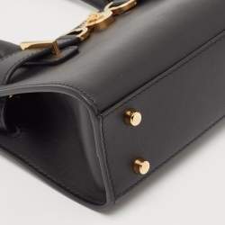 Pre Owned Versace Black Leather Small Medusa '95 Tote