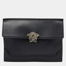 Versace★素敵!Medusa Head Leather Wristlet Clutch Bag Versace Black Leather Medusa Head Wristlet Clutch Versace | TLC