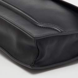 Pre Owned Versace Black Leather Medusa Flap Pouch Clutch