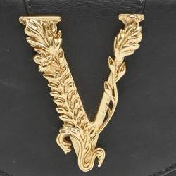 Versace Black Leather Virtus Convertible Belt Bag