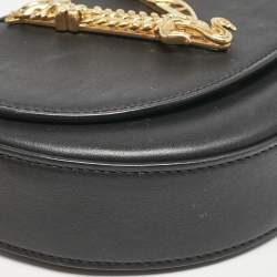 Versace Black Leather Virtus Convertible Belt Bag