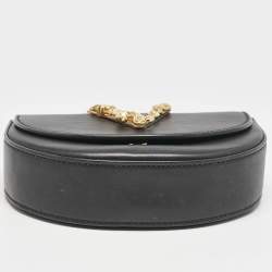 Versace Black Leather Virtus Convertible Belt Bag