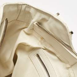 Versace White Quilted Patent Leather Satchel