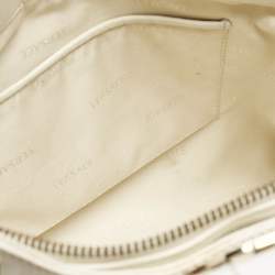 Versace White Quilted Patent Leather Satchel