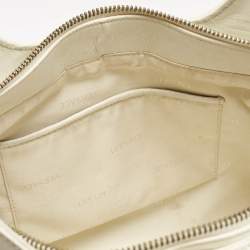 Versace White Quilted Patent Leather Satchel