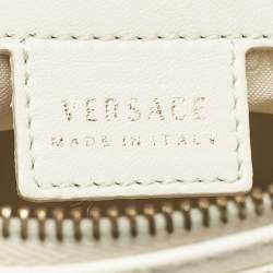 Versace White Quilted Patent Leather Satchel