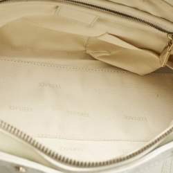 Versace White Quilted Patent Leather Satchel
