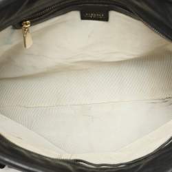 Versace Black Leather and Patent Leather Vanitas Tote
