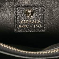 Versace Black Leather La Medusa Tote