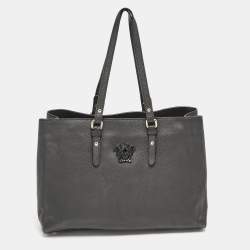 Versace Black Leather La Medusa Tote