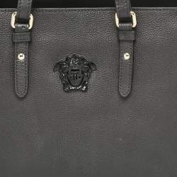 Versace Black Leather La Medusa Tote
