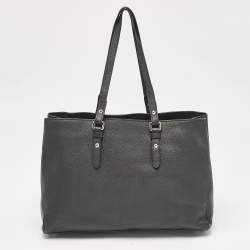 Versace Black Leather La Medusa Tote