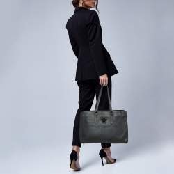 Versace Black Leather La Medusa Tote