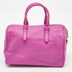 Versace Pink Leather Palazzo Medusa Boston Bag