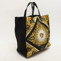 Versace Multicolor Baroque Print Fabric Tote