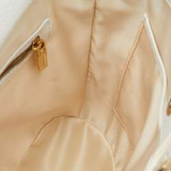 Versace White/Cream Leather Vintage Donatella Tote