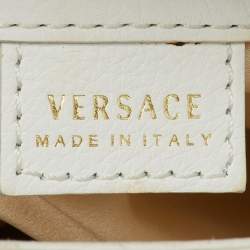 Versace White/Cream Leather Vintage Donatella Tote