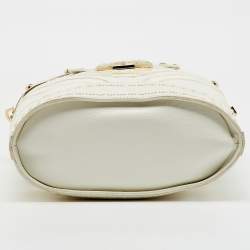Versace White/Cream Leather Vintage Donatella Tote