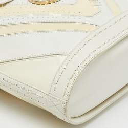 Versace White/Cream Leather Vintage Donatella Tote