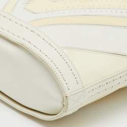 Versace White/Cream Leather Vintage Donatella Tote