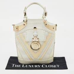 Versace White/Cream Leather Vintage Donatella Tote