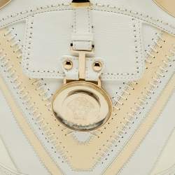 Versace White/Cream Leather Vintage Donatella Tote