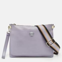 Versace Lavender Leather Medusa Shoulder Bag