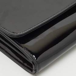 Pre Owned Versace Black Patent Leather La Medusa Chain Clutch