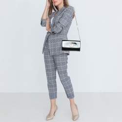 Pre Owned Versace Black Patent Leather La Medusa Chain Clutch