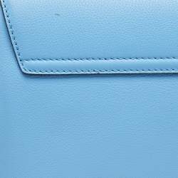 Versace Blue Leather La Medusa Top Handle Bag