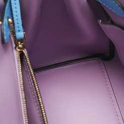 Versace Blue Leather La Medusa Top Handle Bag