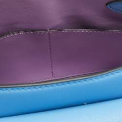 Versace Blue Leather La Medusa Top Handle Bag