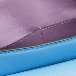 Versace Blue Leather La Medusa Top Handle Bag