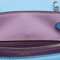 Versace Blue Leather La Medusa Top Handle Bag