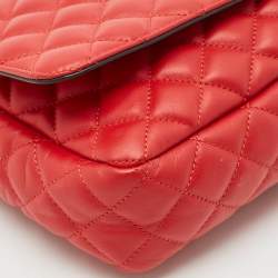 Versace Red Quilted Leather Medusa Flap Shoulder Bag