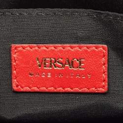 Versace Red Quilted Leather Medusa Flap Shoulder Bag
