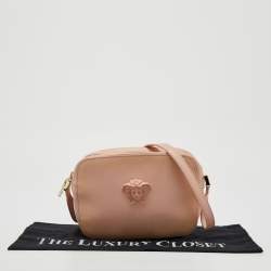 Versace Light Pink Leather Medusa Palazzo Camera Crossbody Bag