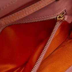 Versace Coral Pink Patent Leather Medusa Flap Continental Wallet On Strap