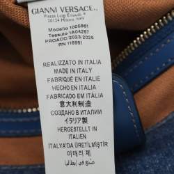 Versace Blue Denim Small La Medusa Tote