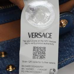 Versace Blue Denim Small La Medusa Tote