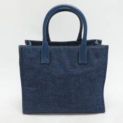 Versace Blue Denim Small La Medusa Tote