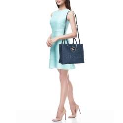 Versace Blue Denim Small La Medusa Tote