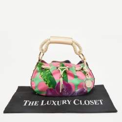 Versace Multicolor Printed Canvas Drawstring Shoulder Bag 